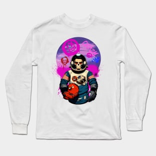 Graffiti Astronaut Skull T-shirt Long Sleeve T-Shirt